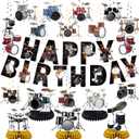 Drum Party Decorations Drum Music Birthday Party Decor Supplies Includes Happy Banner Hanging Swirls Cute Drum Honeycomb Centerpiece
