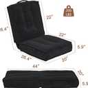 Folding Floor Tatami Chair with Back Support, 6-Position Adjustable, Black