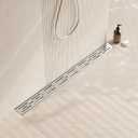 Neodrain 32 Inch Rectangular Linear Shower Drain with Brick Pattern Grate, Brushed 304 Stainless Steel Bathroom Floor Drain,Shower Floor Drain Includes Hair Strainer
