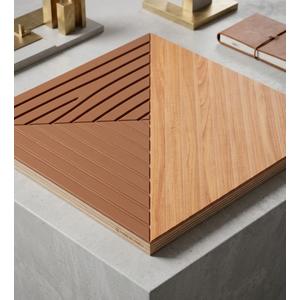 3D Wall Panel Walnut Wood Finish Geometric Line Design, Designer Wall Panel for TV Background, Living Room & Office  sq.ft Coverage per Panel 6 Packs