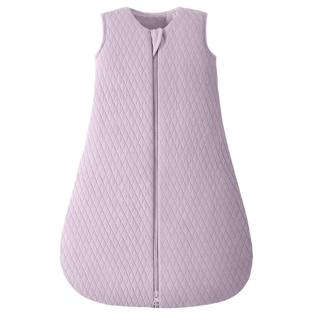 Yoofoss Baby Sleep Sack 12-18 Months TOG 2.5 Winter Baby Wearable Blanket, 100% Organic Cotton Toddler Sleeping Sack 2-Way Zipper Warm Quilted Sleep Sack (Large, Purple)