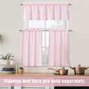 ZJDECOR Buffalo Plaid Kitchen Curtains 24 Inches Long,Pink White Gingham Crinkled Not-See-Through Sheer Cafe Tier Panels,Farmhouse Window Treatment for Kitchen Bedroom,Rod Pocket,26"Wx24"L(Pack of 2)