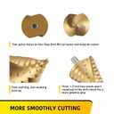 Anfrere Large Step Drill Bit, 1/4 to 2-3/8 inch High Speed Steel Drill Cone Bits for Sheet Metal Hole Drilling Cutting, Sprial Unibit Extra Large 2-3/8 inch
