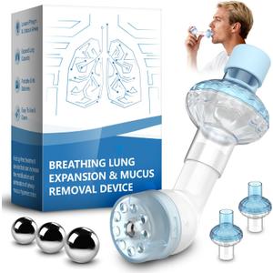 Flutter Valve, Non-Measuring Exerciser, FSA & HSA Eligible Portable Breathing Exercise Device for Lungs, Breathing Trainer with 2 Filters to Develop Respiratory Muscles and Mucus Clearance