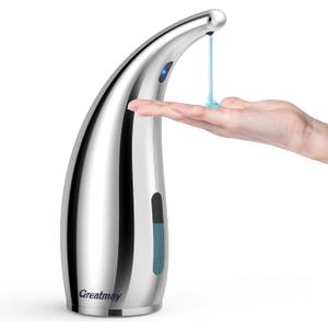 Adjustable Automatic Soap Dispenser Touchless, 4 Adjustable Levels Touchless Sensor Liquid Soap Pump Dispenser300ml Rechargeable Magnetic Charging Hand Soap Dispenser for KitchenBathroom