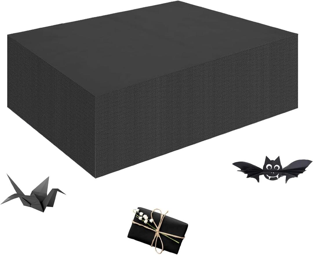 U HOMOVING 200 Sheets Black Kraft Paper for Wrapping Gifts Bouquet 12x 17Construction Paper for Art Craft Drawing Supplies Kraft Sheets for Packing Moving Shipping