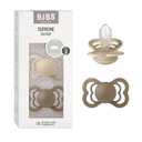BIBS Pacifiers - Supreme Collection | BPA-Free Baby Pacifier | Made in Denmark | Set of 2 Vanilla/Dark Oak Color Premium Soothers | Size 6-18 Months