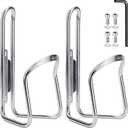 USHAKE Water Bottle Cages, Basic MTB Bike Bicycle Alloy Aluminum Lightweight Water Bottle Holder Cages Brackets(2 Pack- Drilled Holes Required) (Silver)