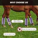 Fly Boots for Horses, Non-Slip Breathable Horse Fly Boots,Comfy Mesh Horse Fly Leggings (Purple)