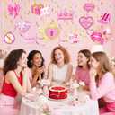 2 x Pajean 54 Pcs Galentine's Day Decorations Ladies Celebrating Ladies Hanging Swirls Double-sided Galentines Ceiling Hanging Decorations for Lady Girls Night Valentine's Day Party Supplies