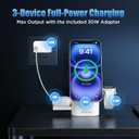 3 in 1 Wireless Charging Station for iPhone 17/16/15/14/13/12 Pro Max, Qi 2 Certified 15W Fast Charging Magnetic Charger Stand for Magsafe Phone, AirPods, Smart Watch (Black)