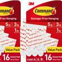 Command Replacement Adhesive Strips  8 Small, 4 Medium, 4 Large, Damage-Free Hanging for Hooks and Clips, 16-Count