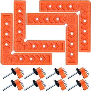 Square Corner Clamps for Woodworking, Right Angle Clamp, 90 Degree Clamp, 4 Pack 6Inchx6Inch Engineering Plastic Positioning Squares for Cabinets, Drawers, Frame