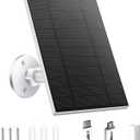 5W Solar Panel for Security Camera, Solar Panel with Micro USB & USB-C Port for DC 5V Outdoor Rechargeable Battery Camera, IP65 Waterproof, 360 Adjustable Security Mount, 9.8ft Cable(White 1PC)