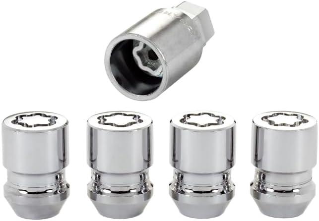 McGard 24154 Chrome Cone Seat Wheel Locks (M12 x 1.25 Thread Size) - 4 Locks / 1 Key