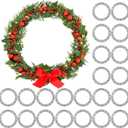 Aodaer 24 Pack 30 Inch Wire Wreath Frame Christmas Dark Green Wire Wreath Ring Round Metal DIY Floral Crafts Wreaths for Halloween New Year Holiday Valentines Day Decorations