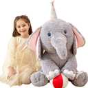 IKASA Giant Elephant Stuffed Animal Plush Toy, 31" Large Big Jumbo Soft Plushie Toys for Kids Girls Boys Girlfriend