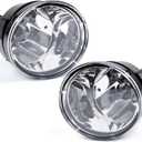 G-PLUS Front Fog Lights Assembly w/Bulbs Compatible with Nissan Titan 2004-2015/Fit Nissan Armada 2005-2007 Fog Lamp Assembly Clear Lens, faros antiniebla
