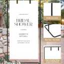 Wedding Welcome Sign Stand, Welcome to our Wedding Sign Holder, Black Easel Stand for Sign Poster With Design Bundle & Ground Stakes & Leather Sign Hanging Straps, Linen Sign Stand for Wedding Decor