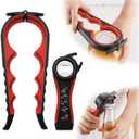 2Pcs Anti-skid Jar Opener Set Can Opener Easily Open Stubborn Caps,Lids, Bottles Kitchen Tools for Small Hands or Seniors Multi Function Rubber Lid Remover Kitchen Grippers (black red)