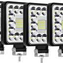 Hifybaty 4 Pcs LED Tractor Work Pods Lights 123W Square 12V 24V LED Spot Beam Off-Road Light Driving Fog Light Bar Lights for Truck Pickup SUV ATV UTV Tractor