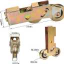 2 Pack Sliding Patio Door 1-1/4 Inch Tandem Roller Assembly, Steel Ball Wheel Bearing Rear Adjustable Sliding Door Wheel Replacement for Sliding Glass Door Screen Door Gate Window - 4 Srews Included