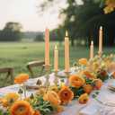 8 Pack 10 Inch Light-Orange Smooth Taper Candle Set, 7/8 Inch Unscented Driples Candlesticks for Home Decoration, 6-7 Hours Burn