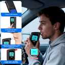 Breathalyzer, LCD Digital Alcohol Tester with 20 Mouthpieces - Portable & Easy to Use for Personal, Home, and Party Safety High Accuracy Breath (Black)