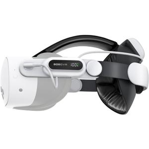 BOBOVR E3 Pro Battery Strap Accessories for Meta Quest3/3S,10000mah Hot Swappable Fast Charging Battery and 3.5mm Audio Expansion