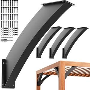 Q235-Steel Integrated Arc 45 Degree Pergola Support Bracket 4''x4''Actual Tube Dia: 3.2''x 3.2'' Heavy Duty 4Pack