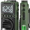Digital AM FM Weather Band Radio with Flashlight,850mAh Rechargeable Portable Pocket Radio with Best Reception,LCD Screen, Back Clip,Stereo Earphone Jack, SOS Alarm,Sleep Timer for Jogging,Walking