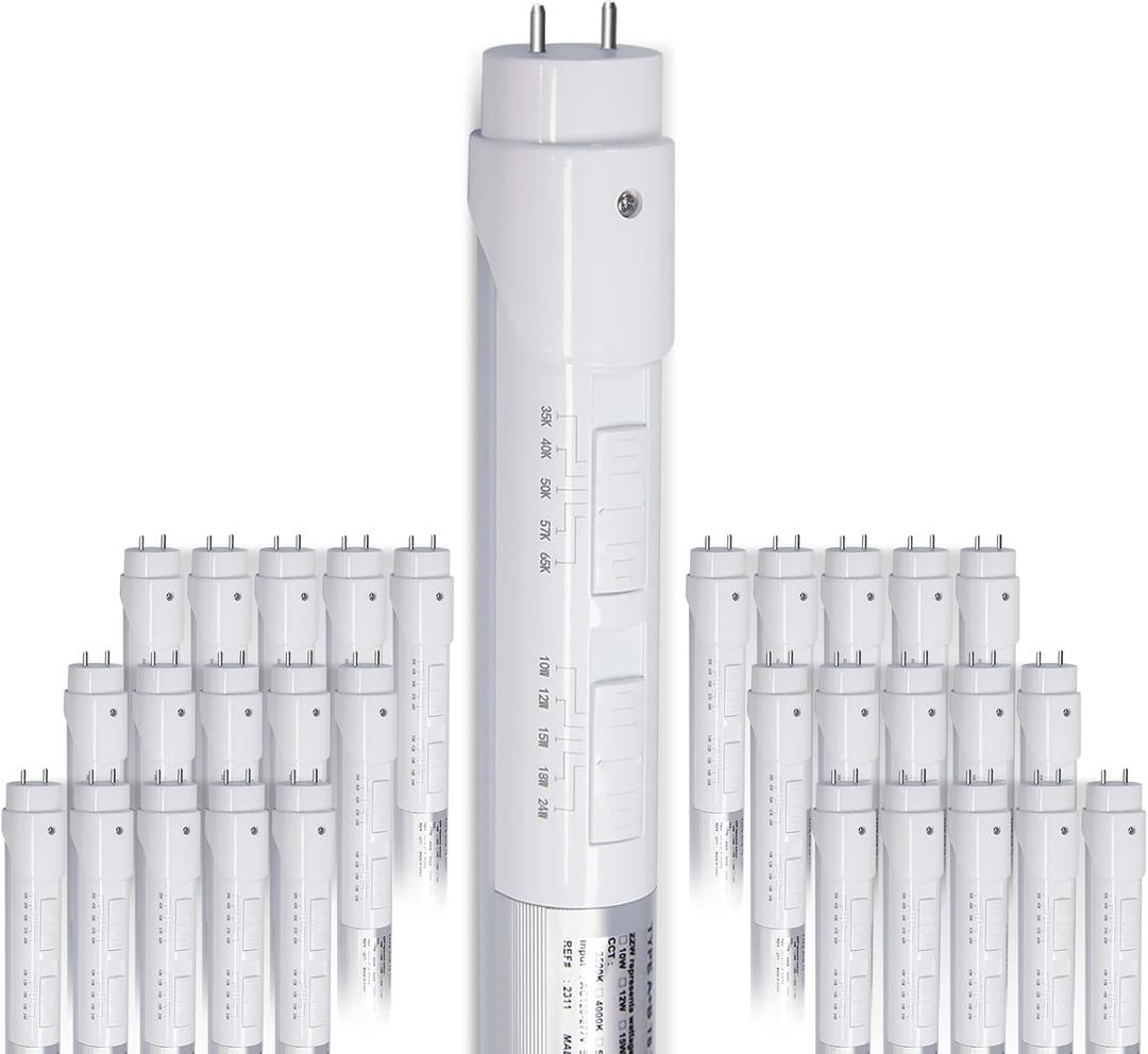 JCE 4ft LED Tube Lights 5‑CCT, Ballast Bypass Type A+B 10W-24W Adjustable