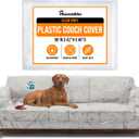Houseables Plastic Couch Cover, Plastic Couch Covers for Pets, Sofa Protector, Clear Vinyl Slipcover, Furniture Protectors For Cats, Dogs, Storage, Waterproof, Pet Pee Urine Proof, Scratch, Heavy Duty