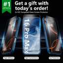 YFEMLAZ Magnetic for iPhone 16 Pro Max Case,with Screen Protectors X2,Full Camera Protection,Compatible with MagSafe,Translucent Matte,Anti-FingerprintShockproof Protective Phone Case,6.9",Blue