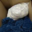 Bedsure ComfyFleece Cute Dog Beds Large Sized Dog - Washable Furry Pet Beds, Rectangle Orthopedic Corduroy Fleece Puppy Beds with Removable Zipper Cover, 25x21x7 inches, Night Blue