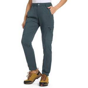 TBMPOY Women's Hiking Cargo Pants Lightweight Water Resistant Quick Dry Fishing Camping Travel Work Pant with 6 Pockets (Blue, S)