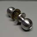 BESTTEN Keyed Entry Door Knob with Lock, Interior and Exterior Door Lock, Standard Ball, Satin Nickel