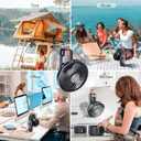 SMARTDEVIL Camping Fan with LED Lights Rechargeable Battery Powered 180 Tilt Folding 3-Speed Adjustable Hanging Hook Portable Cooling Fan for Camping Tent RV Picnic Home Office Outdoor Black