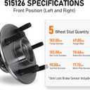 MACEL 515126 Front Wheel Hub and Bearing Assembly Compatible with 2009-2010 Dodge Ram 1500, 2011 Ram 1500 W/ABS 5-lugs