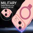 Case for iPhone 14 Plus with Magnetic Stand, Luxury Plating Curly Wavy Frame and Cute Heart Pattern, Lens Edge Raised Protection, Slim Shockproof Soft Case for iPhone 14 Plus-Pink