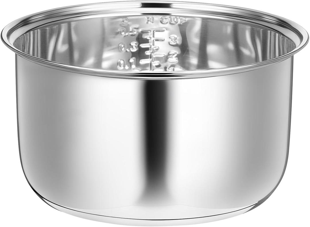 Acellegic 304 Stainless Steel Rice Cooker Inner Pot, Inner Bowl, Non-stick Replacement Pot, Durable & Universal Fit for Multi-cookers, Even Heating for Delicious Rice (1.6 L) (1.7 Quarts)