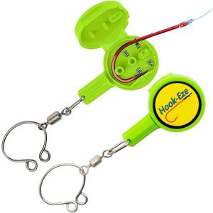 HOOK-EZE Fishing Knot Tying Tool | Protect from Fish Hooks | Tie Fishing Knots Easily | Cool Gadgets for Fishermen | Ice Fly Fishing | Fishing Accessories for Beginner Anglers | Nail Knot Tool (Green)