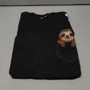 Funny Sloth Peeking in Pocket Animal Lover Men Women Kids T-Shirt, Black, Large