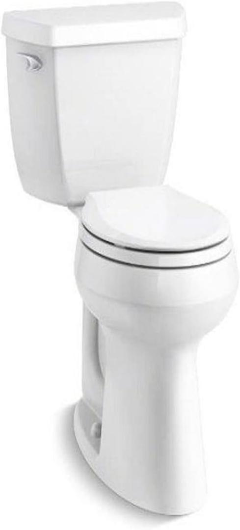 Kohler 5296-96 K-5296-96 Highline Classic Comfort Height Two-Piece Round-Front 1.28 gpf Toilet with Class Five Flush Technology and Left-Hand Trip Lever Biscuit