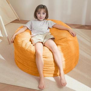 HIGOGOGO Bean Bag Chair Bed,Convertible Beanbag Folds from Lazy Chair to Floor Mattress Bed,High-Density Foam Filling, XX-Small,Orange