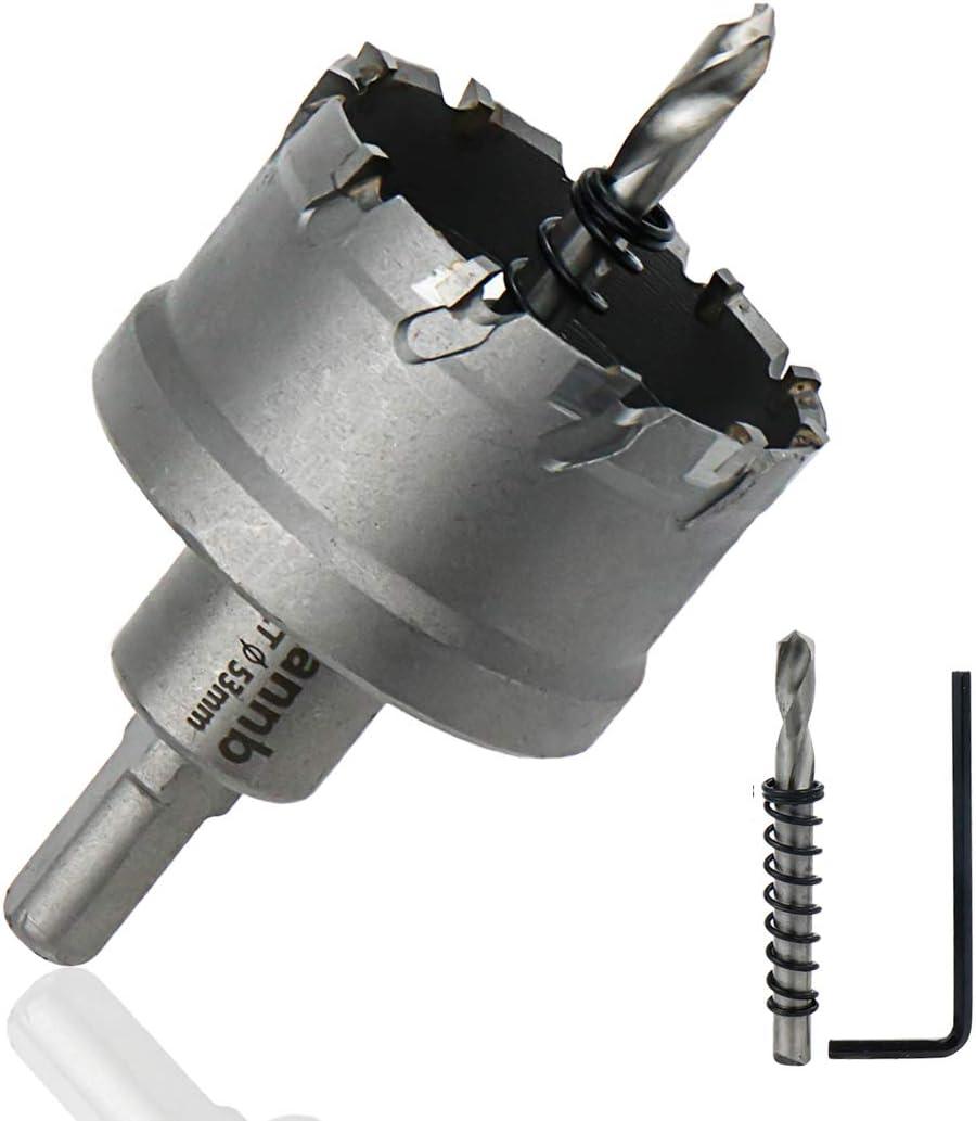 2-3/32"/53mm Cutting Diameter Carbide Hole Saw Cutter Drill Bit Hole Saw Cutter Tool Hole Opener for Cutting Stainless Steel & Alloy 2-3/32"/53mm Cutting Diameter Carbide Hole Saw Cutter Drill Bit Hole Saw Cutter Tool Hole Opener for Cutting Stainless Steel & Alloy