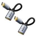 VCELINK 8K Short HDMI Extender Cable 0.6 FT Male to Female, HDMI Extension Cable Support 8K@60Hz, 4K@120Hz/144Hz, HDCP 2.2/2.3, Compatible with Roku TV Stick, HDTV, Game Console, Laptop, 2 Pack