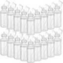 Zubebe 36 Pcs Sport Water Bottles Bulk 21 oz Squeeze Reusable Bpa-free Plastic Water Bottle with Nylon Strap Leak Proof Blank DIY Cup for Travel Hiking Cycling Sport Event Team Gift (Clear White)