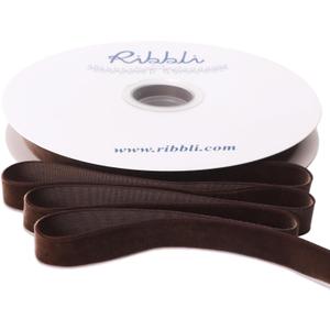 Ribbli Brown Velvet Ribbon 5/8 Inches Continuous 25 Yard Spool Brown Christmas Ribbon for Gift Wrapping Crafts Home Decor