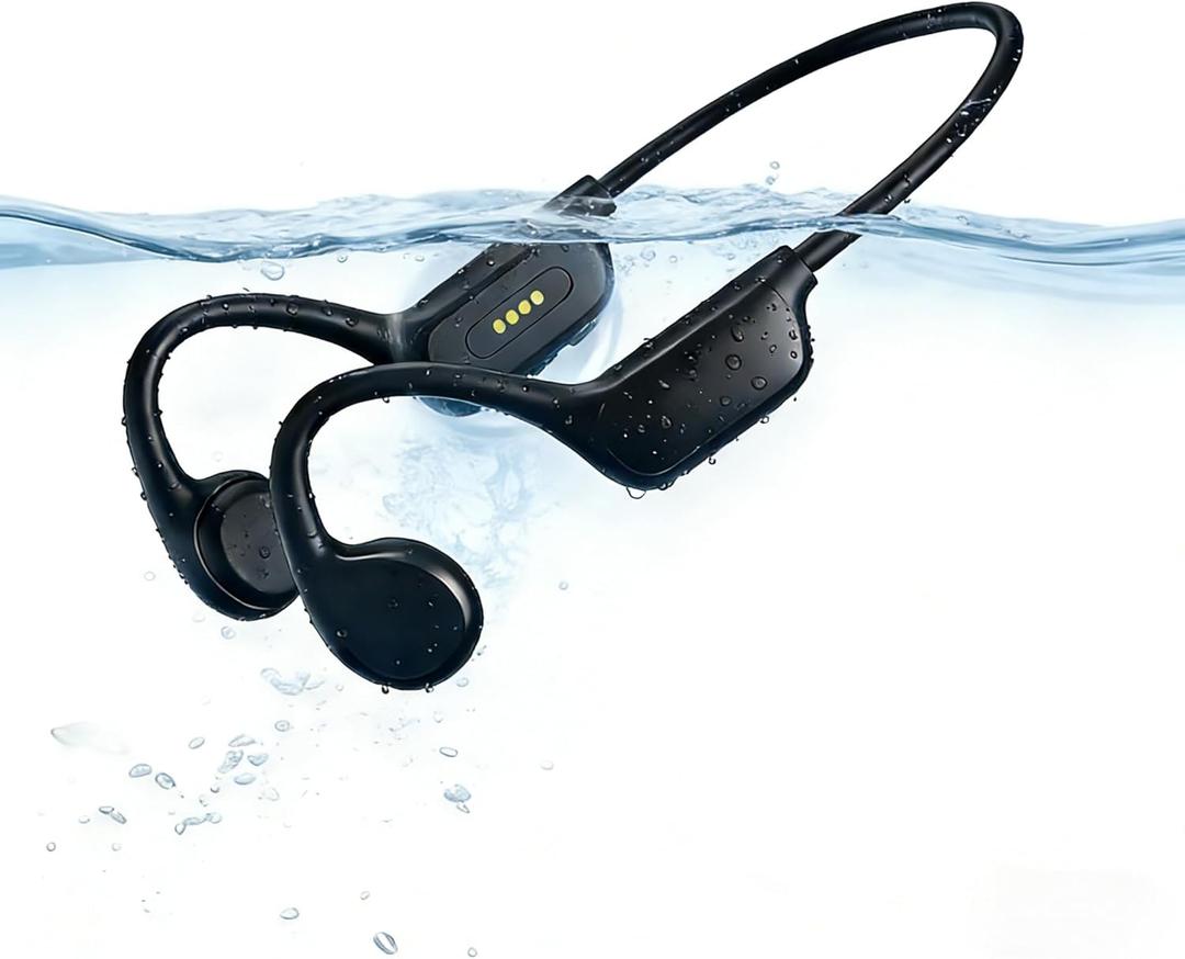 Swimming Bone Conduction Headphones, IPX8 Open Ear Headphones Bluetooth 5.4 Waterproof Earbuds with 32GB MP3 7H Playtimes, Underwater Headphones for MarathonSwimmingRunningCycling
